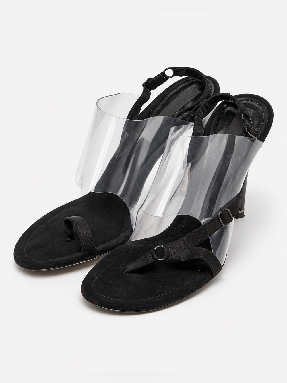 Alexander Wang PVC Slingback Sandal Heels Black Clear Strap EU 36.5